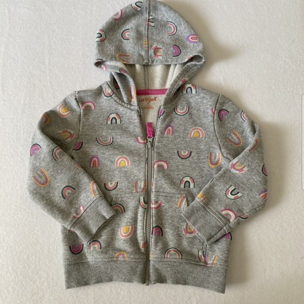 Toddler girl rainbow Grey Hoodie 2T